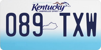 KY license plate 089TXW