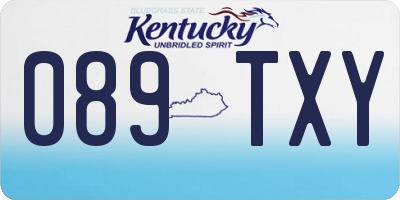 KY license plate 089TXY