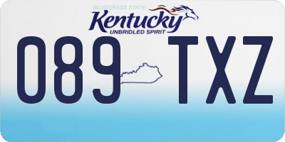 KY license plate 089TXZ