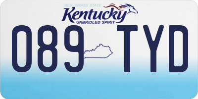 KY license plate 089TYD
