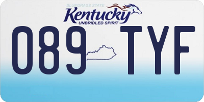 KY license plate 089TYF