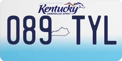 KY license plate 089TYL