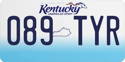 KY license plate 089TYR