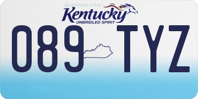 KY license plate 089TYZ