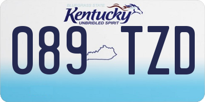 KY license plate 089TZD