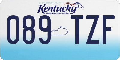 KY license plate 089TZF