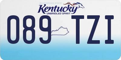 KY license plate 089TZI