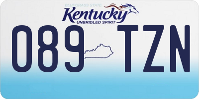 KY license plate 089TZN