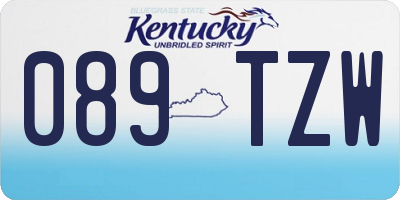 KY license plate 089TZW