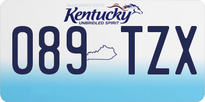 KY license plate 089TZX