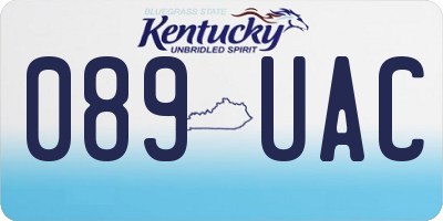 KY license plate 089UAC