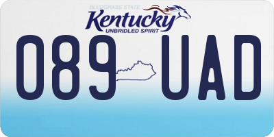 KY license plate 089UAD