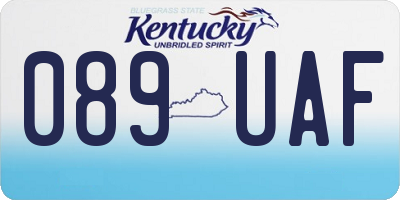 KY license plate 089UAF