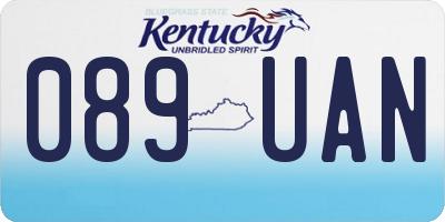 KY license plate 089UAN