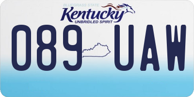 KY license plate 089UAW