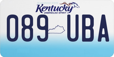 KY license plate 089UBA