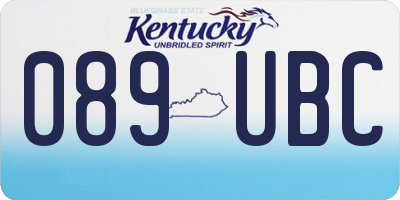 KY license plate 089UBC