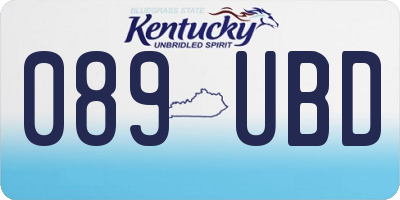 KY license plate 089UBD