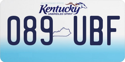 KY license plate 089UBF