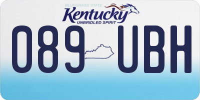 KY license plate 089UBH