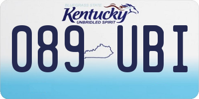 KY license plate 089UBI