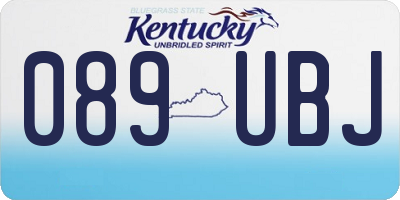 KY license plate 089UBJ