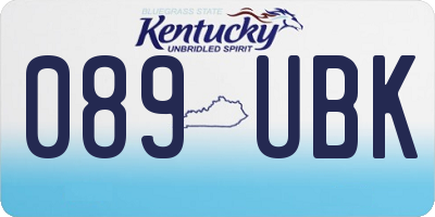 KY license plate 089UBK