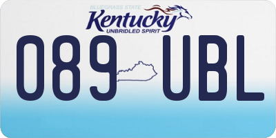 KY license plate 089UBL