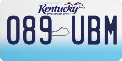 KY license plate 089UBM