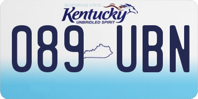 KY license plate 089UBN