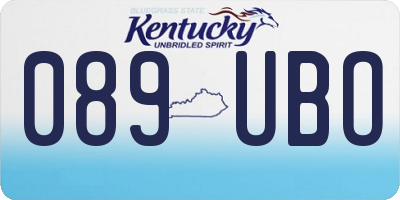 KY license plate 089UBO