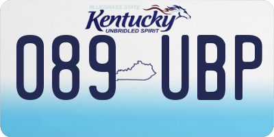 KY license plate 089UBP