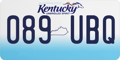 KY license plate 089UBQ