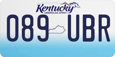 KY license plate 089UBR