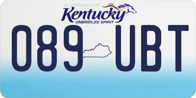 KY license plate 089UBT
