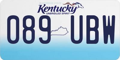 KY license plate 089UBW