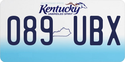 KY license plate 089UBX