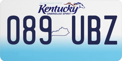 KY license plate 089UBZ
