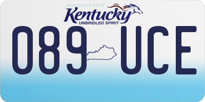 KY license plate 089UCE