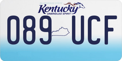 KY license plate 089UCF