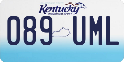 KY license plate 089UML