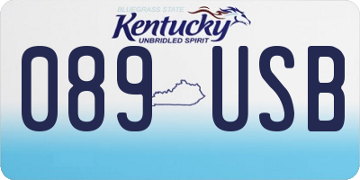 KY license plate 089USB