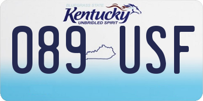 KY license plate 089USF