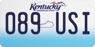 KY license plate 089USI