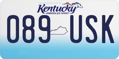 KY license plate 089USK
