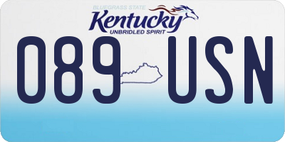 KY license plate 089USN