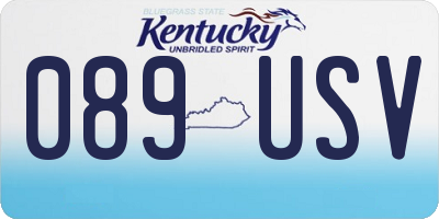 KY license plate 089USV