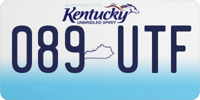 KY license plate 089UTF