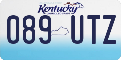 KY license plate 089UTZ