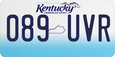 KY license plate 089UVR